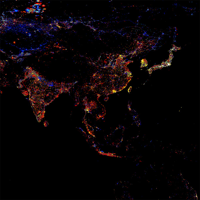 luzes-asia Nighttime Lights of the World, image 5