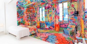 Half Graffiti Hotel Room by Tilt