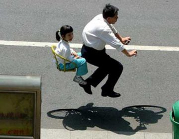 Floating People on Invisible Bicycle