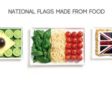 NATIONAL FLAGS MADE FROM FOOD