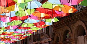 Summer Umbrellas in Águeda, Portugal