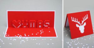 Christmas pixel popup cards