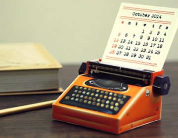 DIY Printable Paper Typewriter Calendars