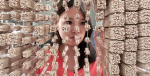Jackie Chan portrait made of 64,000 CHOPSTICKS | REDhongyi