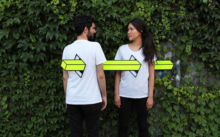People Skewered with Geometric Shapes