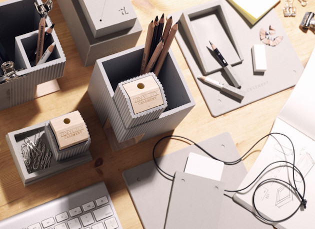 Soft faux concrete desk accessories feel desain TripleLiving 7