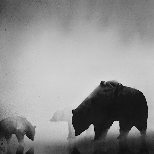 Black and White Watercolors exploring animal and children connection feel desain Elicia Edijanto 01