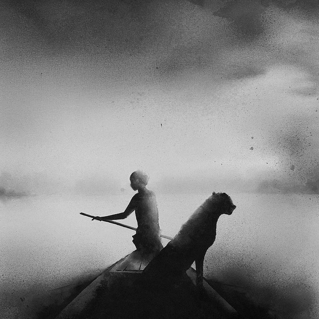 Black and White Watercolors exploring animal and children connection feel desain Elicia Edijanto 02