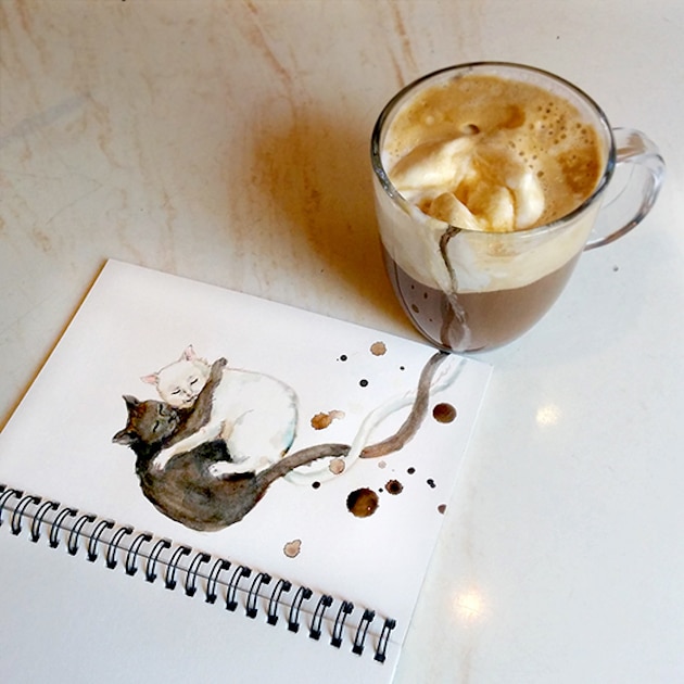 Coffee Cats feel desain Elena Efremova 5