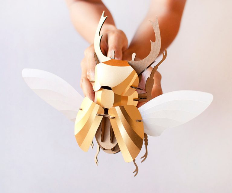 DIY Paper Beetle Sculpture