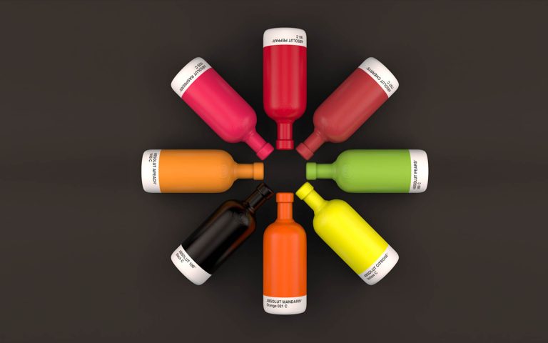Absolut Vodka Pantone Bottles