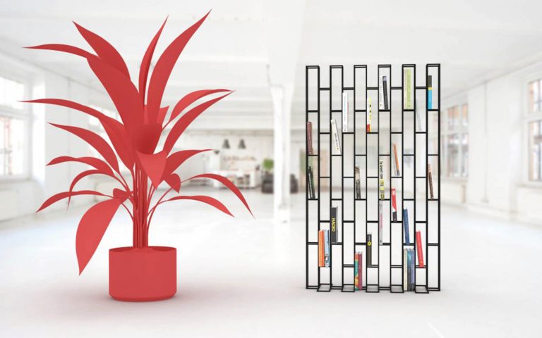Bricks Standing Shelf | iconic metal wireframe