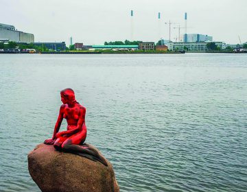 Little Mermaid smeared in red