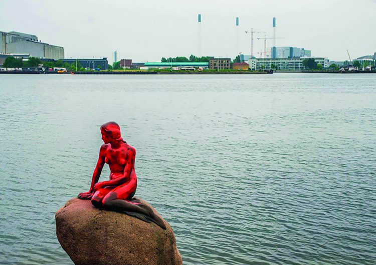 Little Mermaid smeared in red