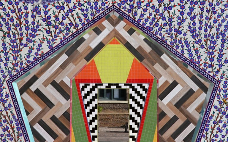 A colorful gateway welcome visitors to designjunction
