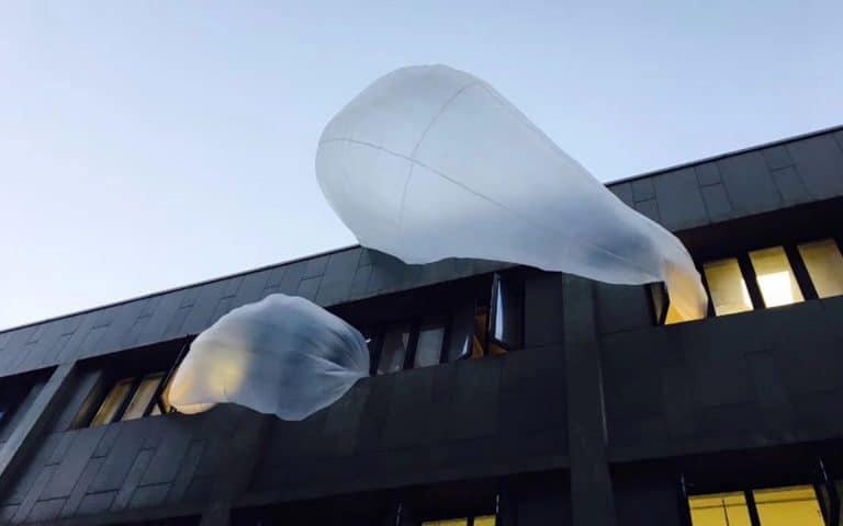 A space invader inflatable sculpture at Tongji Design Week