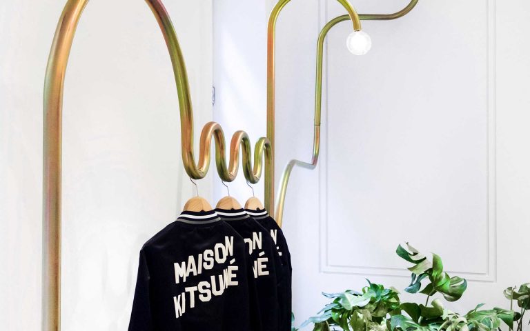 Mathieu Lehanneur and his metal pipes for Maison Kitsuné