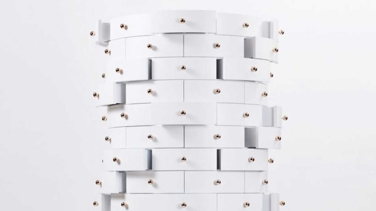 Nika Zupanc designed a cylindrical cabinet for storing keepsake
