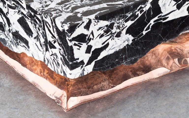 Marble and metal meet in the InHale collection