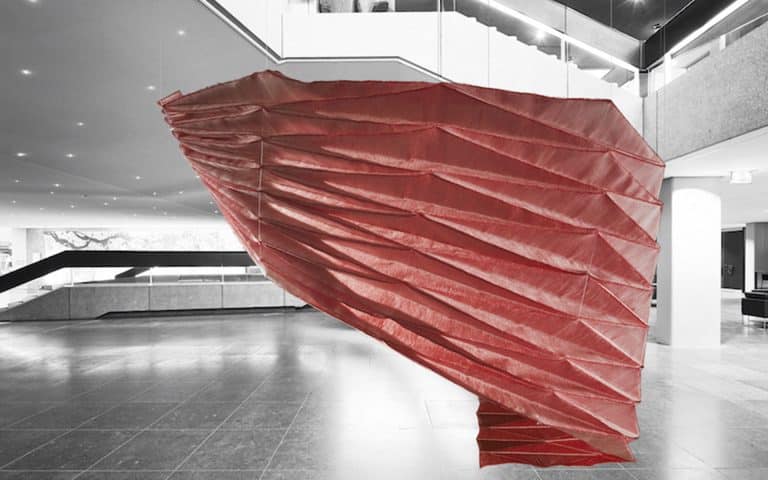 These textile structures translate origami into digital weaving
