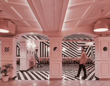 Indian Restaurant With Pink Interiors And Zebra Stripes
