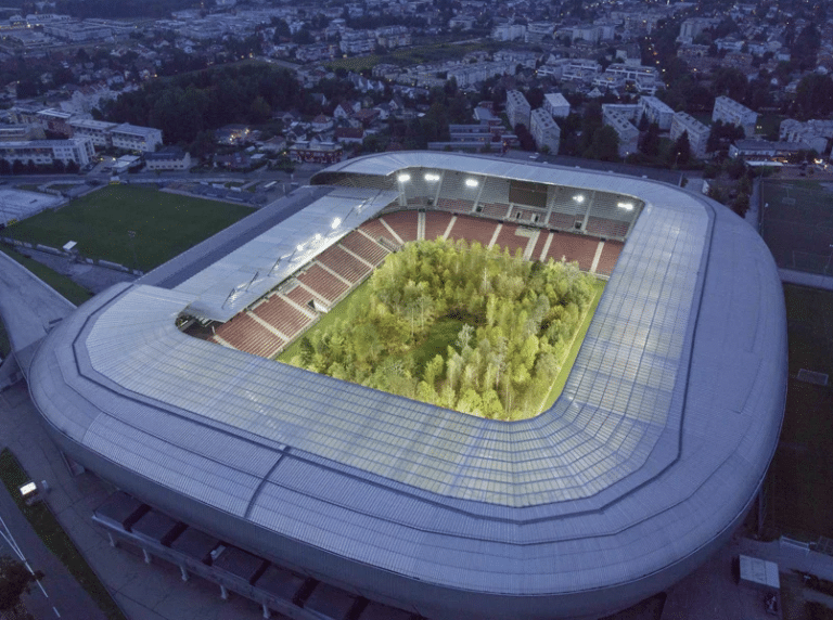 Native Central European Forest In A Football Stadium By Klaus Littmann