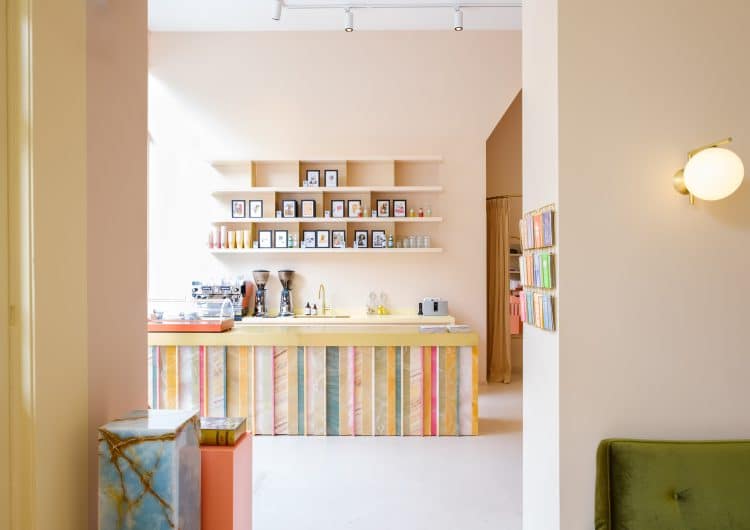 Striking multi-coloured Onyx Bar Becomes Centrepiece For Playful Office, Store, And Café