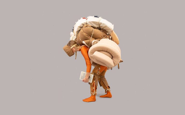 Post-apocalyptic sherpas with “Future Survival Kit”