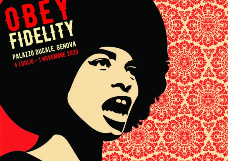 Obey street art in Genoa