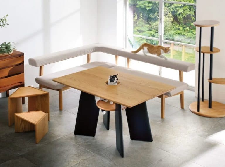This Cat Table Gives Your Feline a Seat in the Table