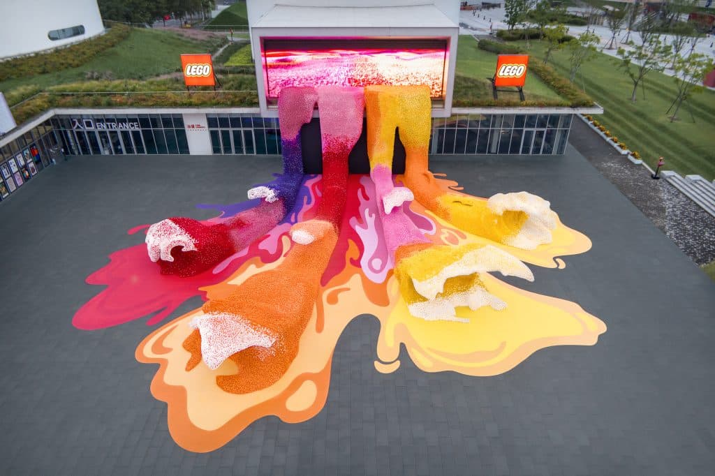 LEGO pours 380,000 brick flowers across TANK Shanghai