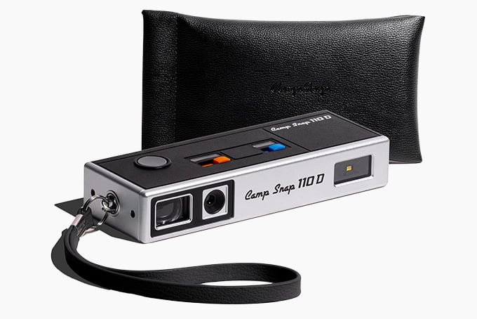Camp Snap 110D with its black carrying pouch and wrist lanyard