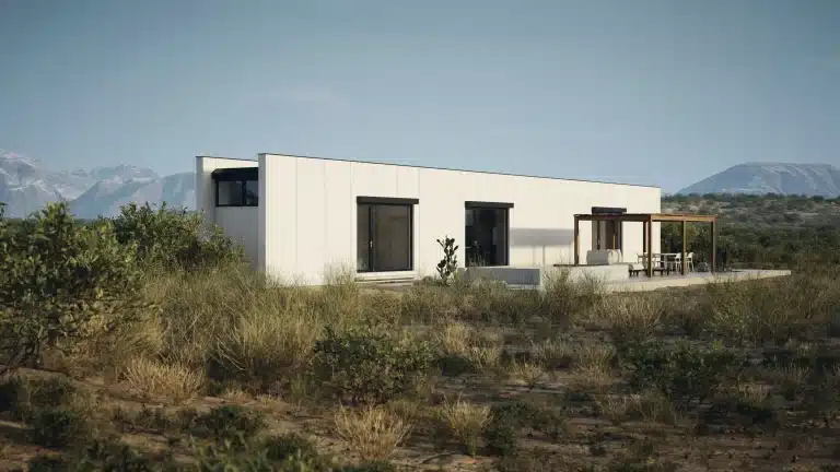 Monocabin XL5 is an Italian prefab house living off the grid in the Californian desert