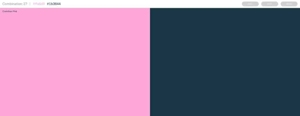Combination 27 from Sanzo Wada, Corinthian Pink and Slate Color, in the interactive version