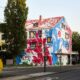 An empty house in Stuttgart painted by The Wa to look like a child's crayon drawing, PFFFestival 2026